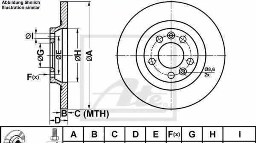 Disc frana PEUGEOT 407 SW 6E ATE 24.0112-0162.1