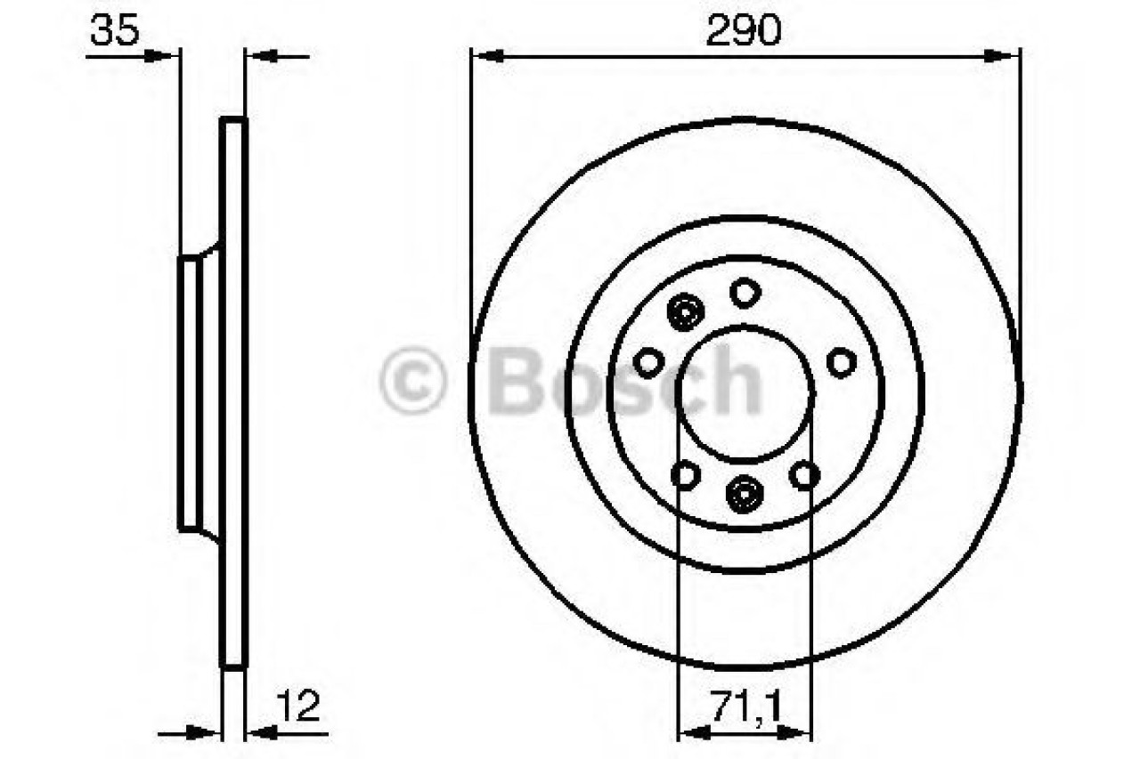 Disc frana PEUGEOT 508 SW (2010 - 2016) BOSCH 0 986 479 B86 piesa NOUA