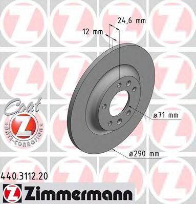 Disc frana PEUGEOT 508 SW (2010 - 2016) ZIMMERMANN 440.3112.20 piesa NOUA