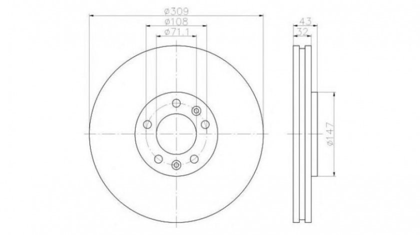 Disc frana Peugeot 607 (9D, 9U) 2000-2016 #2 09768010