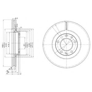 Disc frana PEUGEOT 607 (9D, 9U) (2000 - 2016) DELPHI BG3682 piesa NOUA