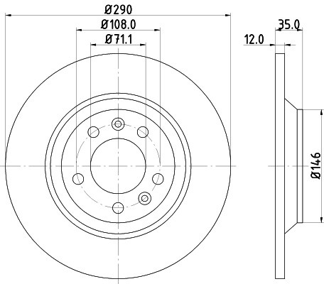 Disc frana PEUGEOT 607 (9D, 9U) (2000 - 2016) KRIEGER 0950004256 piesa NOUA