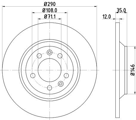 Disc frana PEUGEOT 607 (9D, 9U) (2000 - 2016) KRIEGER 0950004256 piesa NOUA
