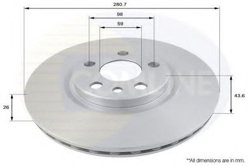 Disc frana PEUGEOT 806 (221) (1994 - 2002) COMLINE ADC1522V piesa NOUA