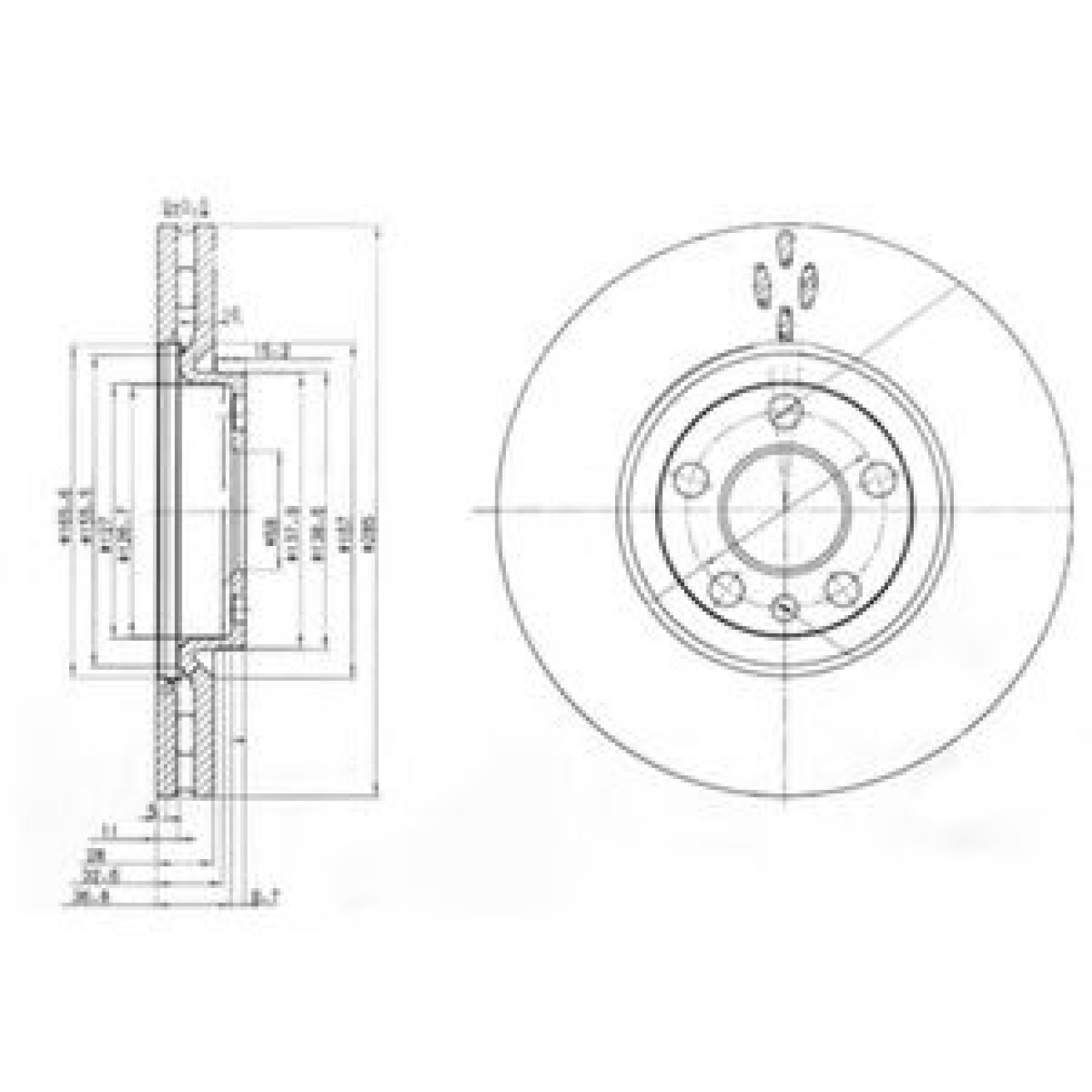 Disc frana PEUGEOT 807 (E) (2002 - 2016) DELPHI BG3740 piesa NOUA