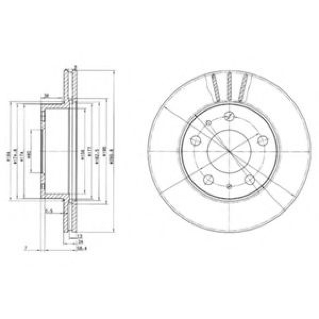 Disc frana PEUGEOT BOXER bus (230P) (1994 - 2002) DELPHI BG2847 piesa NOUA