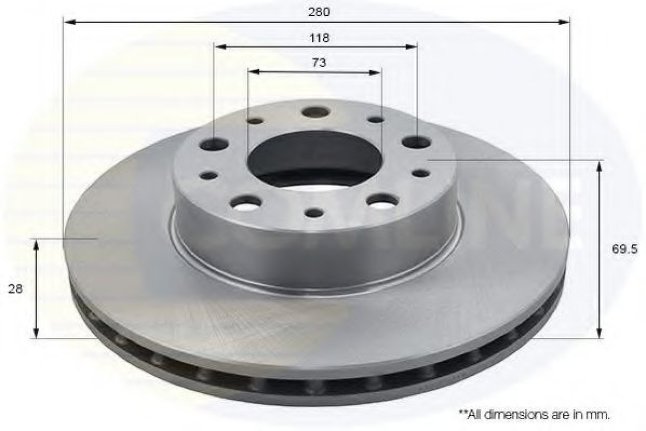 Disc frana PEUGEOT BOXER platou / sasiu (2006 - 2016) COMLINE ADC1571V piesa NOUA
