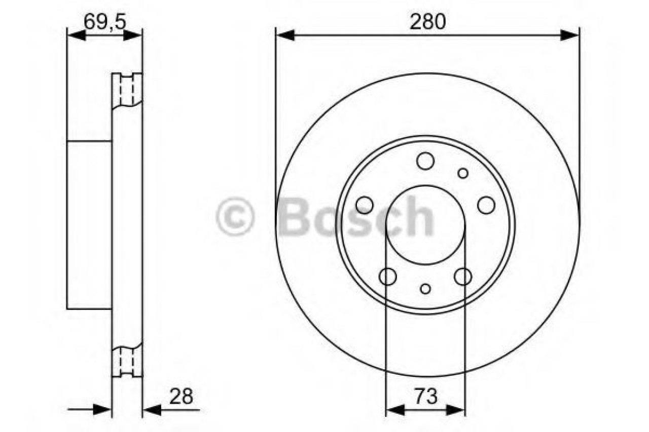 Disc frana PEUGEOT BOXER platou / sasiu (2006 - 2016) BOSCH 0 986 479 B99 piesa NOUA