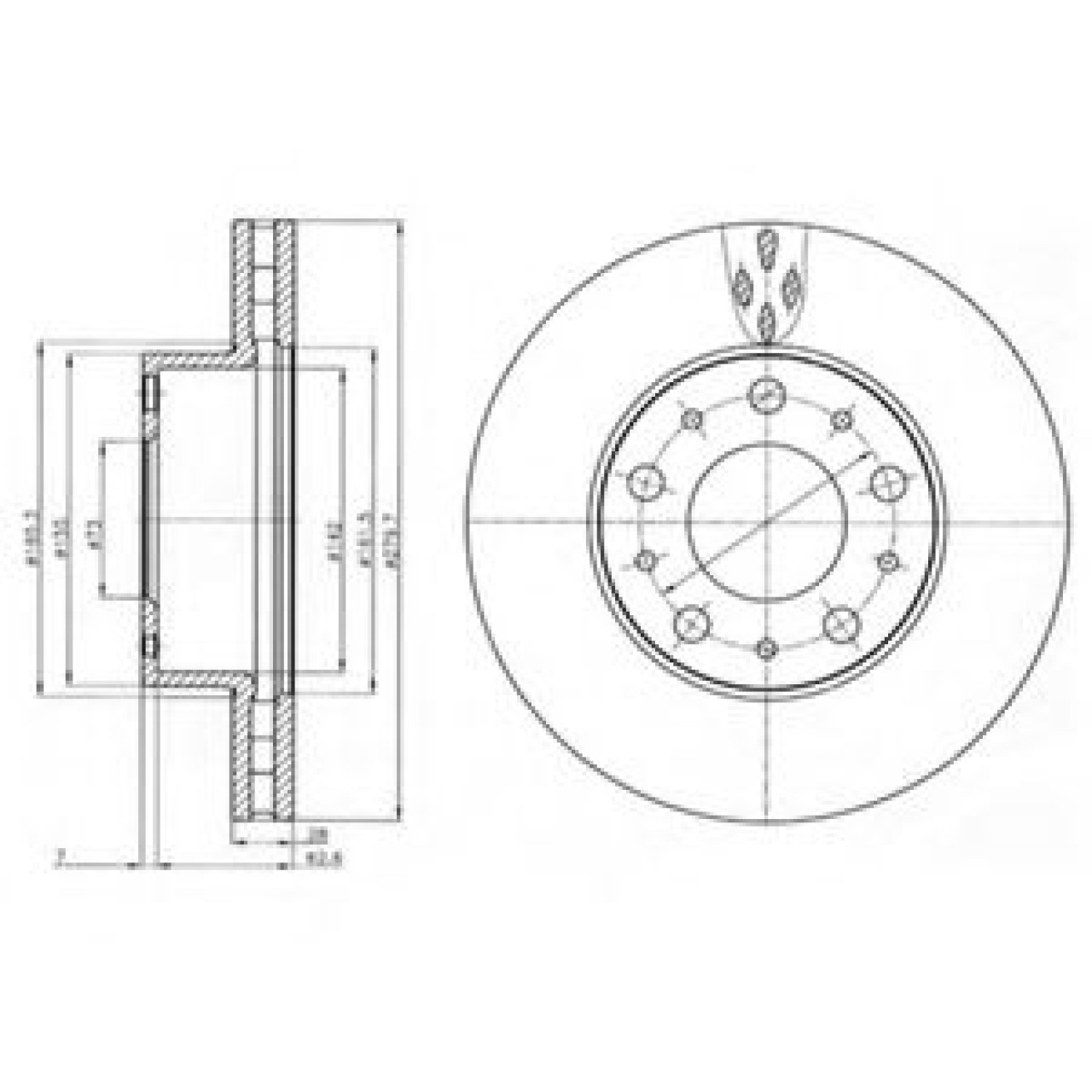 Disc frana PEUGEOT BOXER platou / sasiu (2006 - 2016) DELPHI BG4059 piesa NOUA
