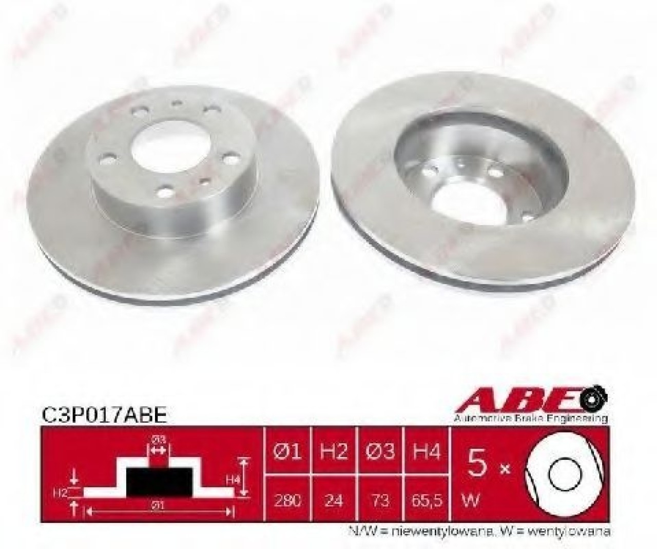 Disc frana PEUGEOT BOXER platou / sasiu (2006 - 2016) ABE C3P017ABE piesa NOUA