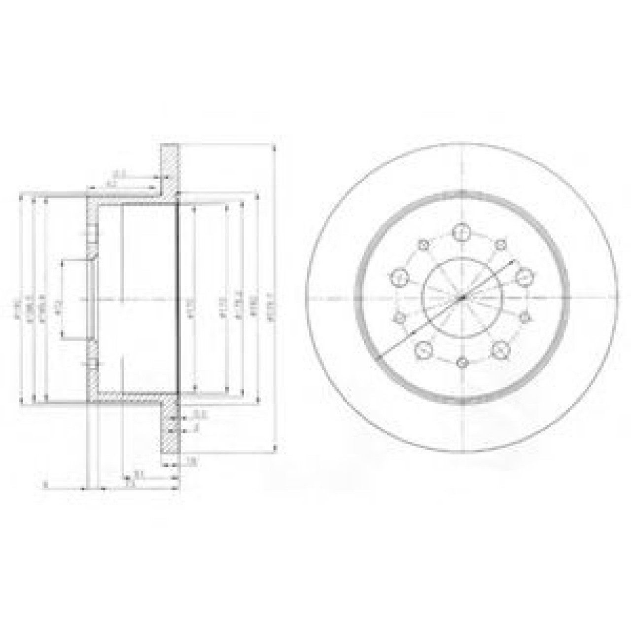 Disc frana PEUGEOT BOXER platou / sasiu (244) (2001 - 2016) DELPHI BG3853 piesa NOUA