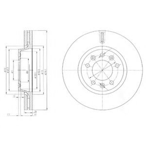 Disc frana PEUGEOT EXPERT platou / sasiu (2007 - 2016) DELPHI BG4084 piesa NOUA