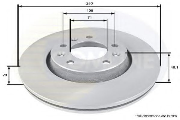 Disc frana PEUGEOT EXPERT Tepee (VF3V) (2007 - 2016) COMLINE ADC1580V piesa NOUA