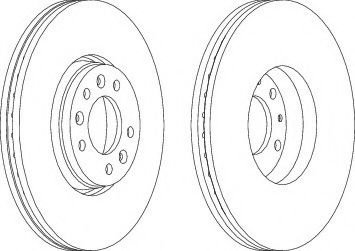 Disc frana PEUGEOT EXPERT Tepee (VF3V) (2007 - 2016) FERODO DDF1615 piesa NOUA