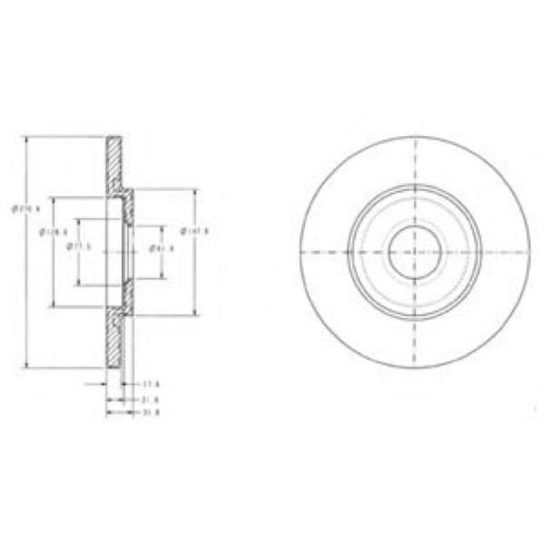 Disc frana PEUGEOT PARTNER combispace (5F) (1996 - 2012) DELPHI BG3421 piesa NOUA