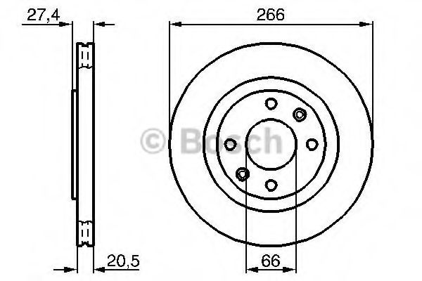 Disc frana PEUGEOT PARTNER combispace (5F) (1996 - 2012) BOSCH 0 986 479 B27 piesa NOUA