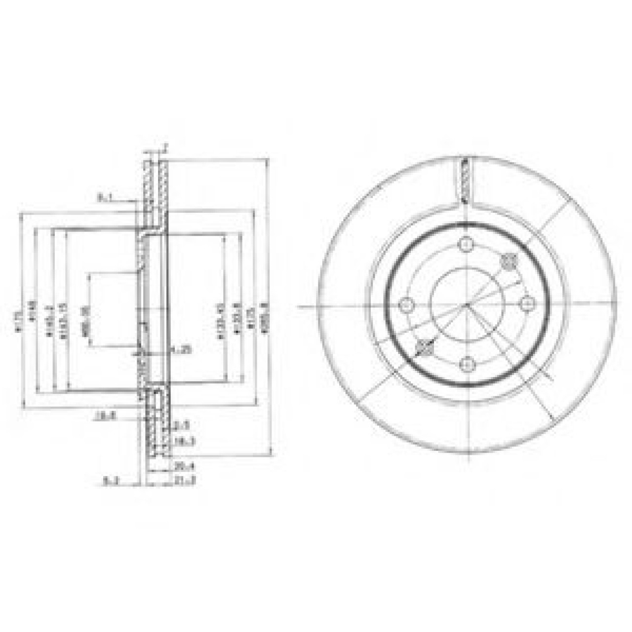 Disc frana PEUGEOT PARTNER combispace (5F) (1996 - 2012) DELPHI BG2387 piesa NOUA