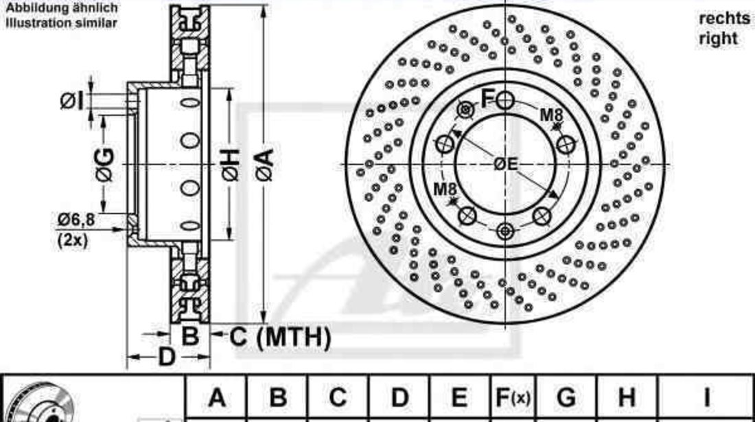 Disc frana PORSCHE 911 (993) ATE 24.0132-0164.2