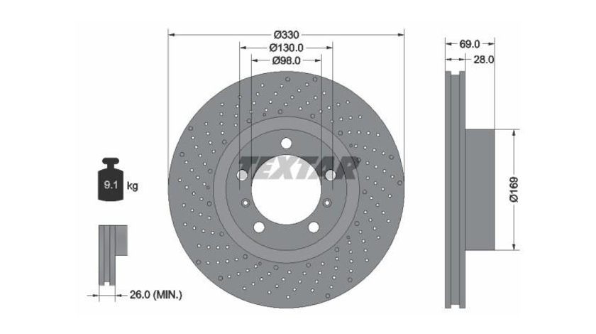 Disc frana Porsche 911 targa (997) 2006-2012 #2 24012802471