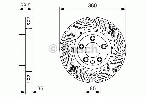 Disc frana PORSCHE CAYENNE (92A) (2010 - 2016) BOSCH 0 986 479 B12 piesa NOUA