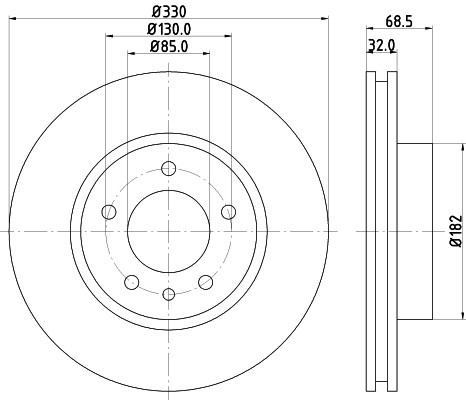 Disc frana PORSCHE CAYENNE (9PA, 955) (2002 - 2010) KRIEGER 0950004186 piesa NOUA