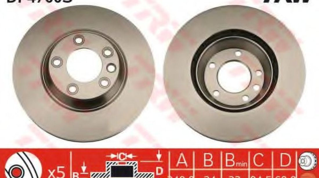 Disc frana PORSCHE PANAMERA (970) (2009 - 2016) TRW DF4760S piesa NOUA