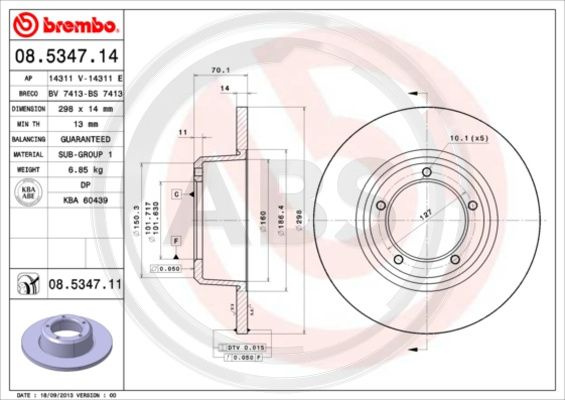 Disc frana punte fata (08534711 ABS) LAND ROVER