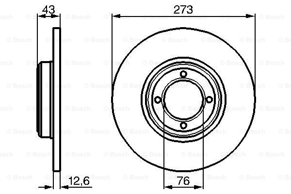 Disc frana punte fata (0986478091 BOSCH) PEUGEOT,TALBOT