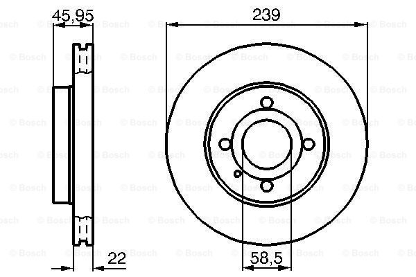 Disc frana punte fata (0986478228 BOSCH) ALFA ROMEO