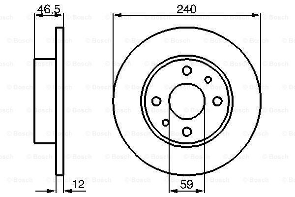 Disc frana punte fata (0986478353 BOSCH) AUTOBIANCHI,FIAT,INNOCENTI,LANCIA