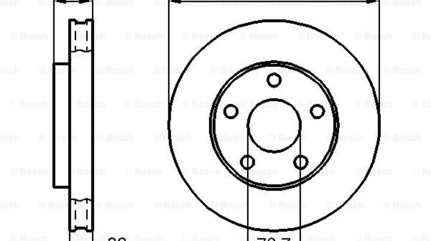 Disc frana punte fata (0986478486 BOSCH) OPEL,VAUXHALL