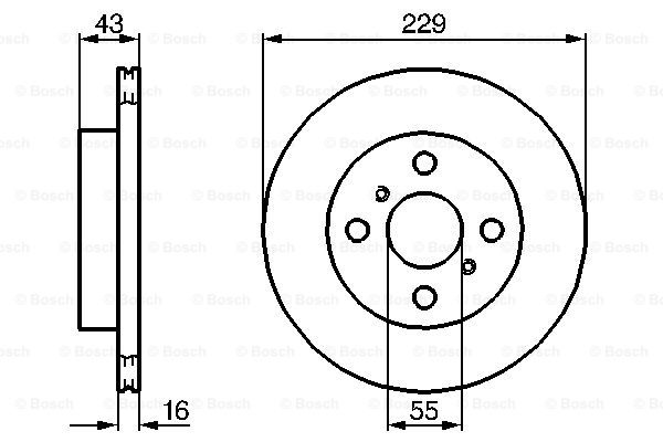 Disc frana punte fata (0986478491 BOSCH) TOYOTA