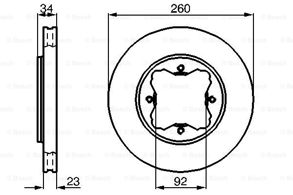 Disc frana punte fata (0986478568 BOSCH) HONDA,ROVER