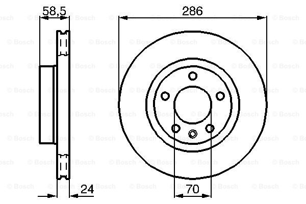 Disc frana punte fata (0986478594 BOSCH) OPEL,VAUXHALL