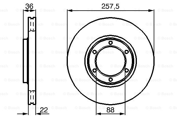 Disc frana punte fata (0986478596 BOSCH) ISUZU,OPEL,VAUXHALL