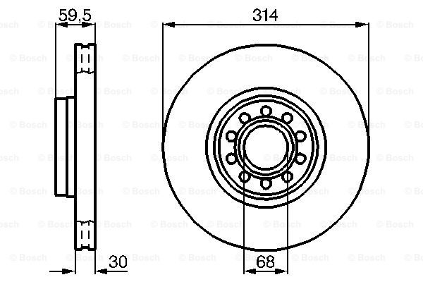 Disc frana punte fata (0986478617 BOSCH) AUDI