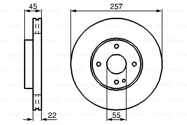 Disc frana punte fata (0986478638 BOSCH) EUNOS,MAZDA