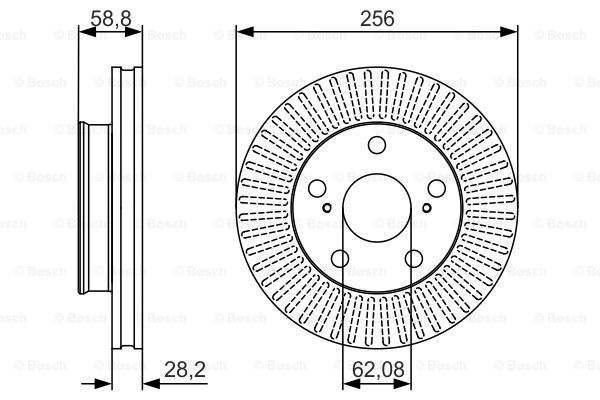 Disc frana punte fata (0986479152 BOSCH) TOYOTA
