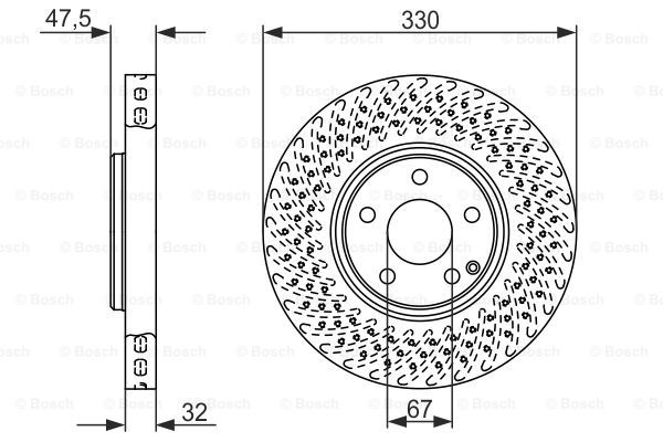 Disc frana punte fata (0986479334 BOSCH) MERCEDES-BENZ