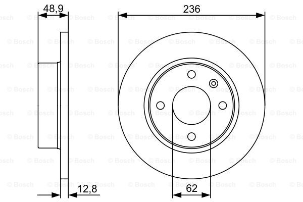 Disc frana punte fata (0986479491 BOSCH) SKODA