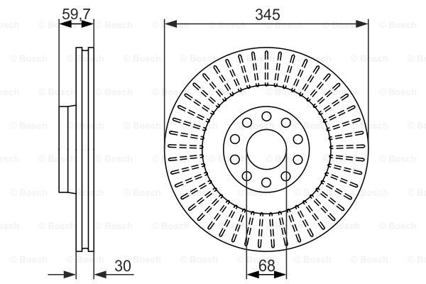 Disc frana punte fata (0986479589 BOSCH) AUDI
