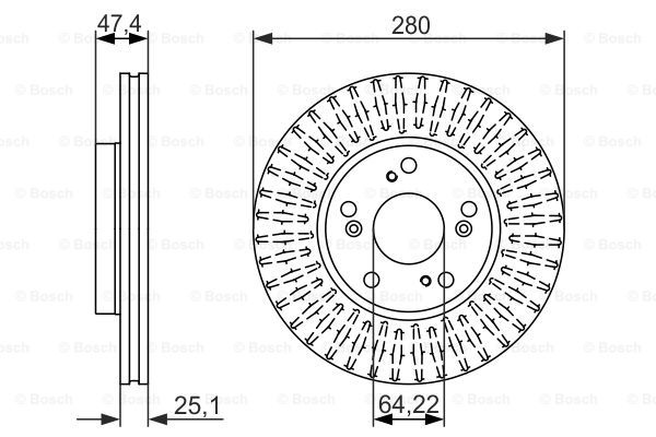 Disc frana punte fata (0986479625 BOSCH) HONDA