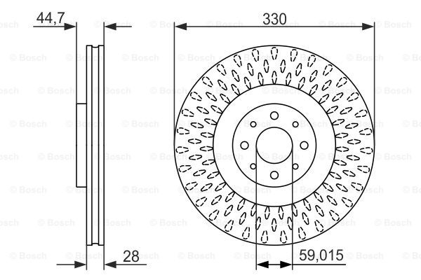 Disc frana punte fata (0986479648 BOSCH) LANCIA