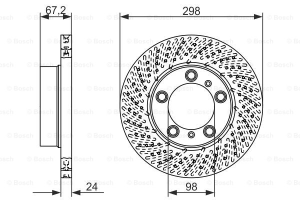 Disc frana punte fata (0986479674 BOSCH) PORSCHE