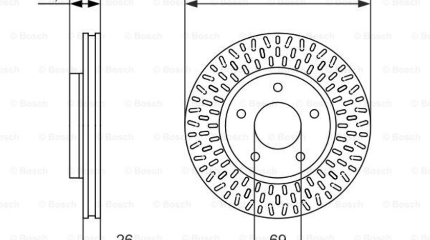 Disc frana punte fata (0986479783 BOSCH) MITSUBISHI