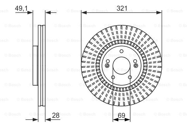 Disc frana punte fata (0986479786 BOSCH) HYUNDAI,HYUNDAI (BEIJING),KIA