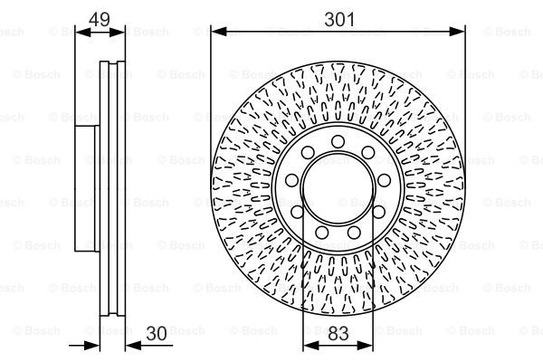 Disc frana punte fata (0986479A23 BOSCH) IVECO