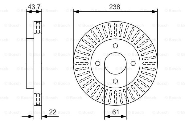 Disc frana punte fata (0986479A87 BOSCH) NISSAN