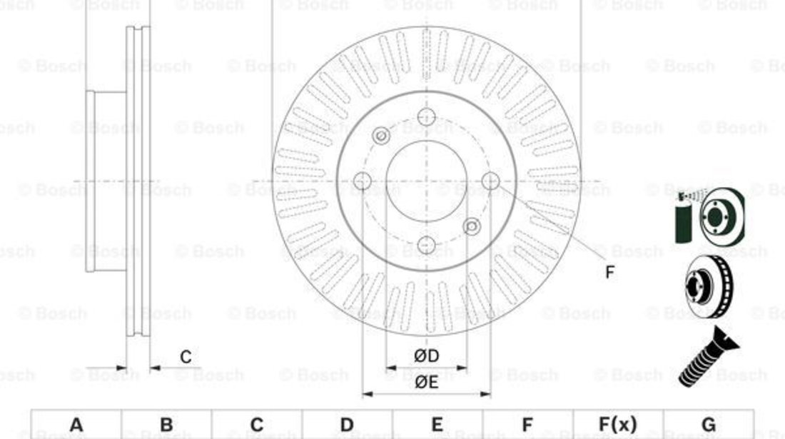 Disc frana punte fata (0986479E73 BOSCH) HYUNDAI,KIA