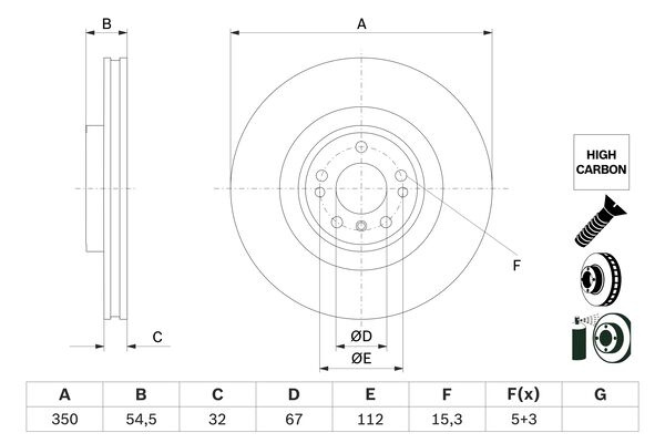 Disc frana punte fata (0986479E99 BOSCH) MERCEDES-BENZ